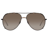 Newman Aviator Sunglasses in Black
