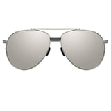 Brooks Aviator Sunglasses in White Gold and Silver
