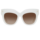 Dunaway Oversized Sunglasses in White