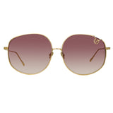 Marisa Oversized Sunglasses in Light Gold and Burgundy