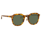 Fletcher Angular Sunglasses in Tobacco Tortoiseshell and Green