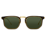 Saul D-Frame Sunglasses in Black and Yellow Gold