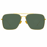 Asher Aviator Sunglasses in Yellow Gold