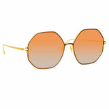 Leif Oversized Sunglasses in Yellow Gold and Brown