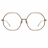 Leif Oversized Optical Frame in Light Gold and Brown