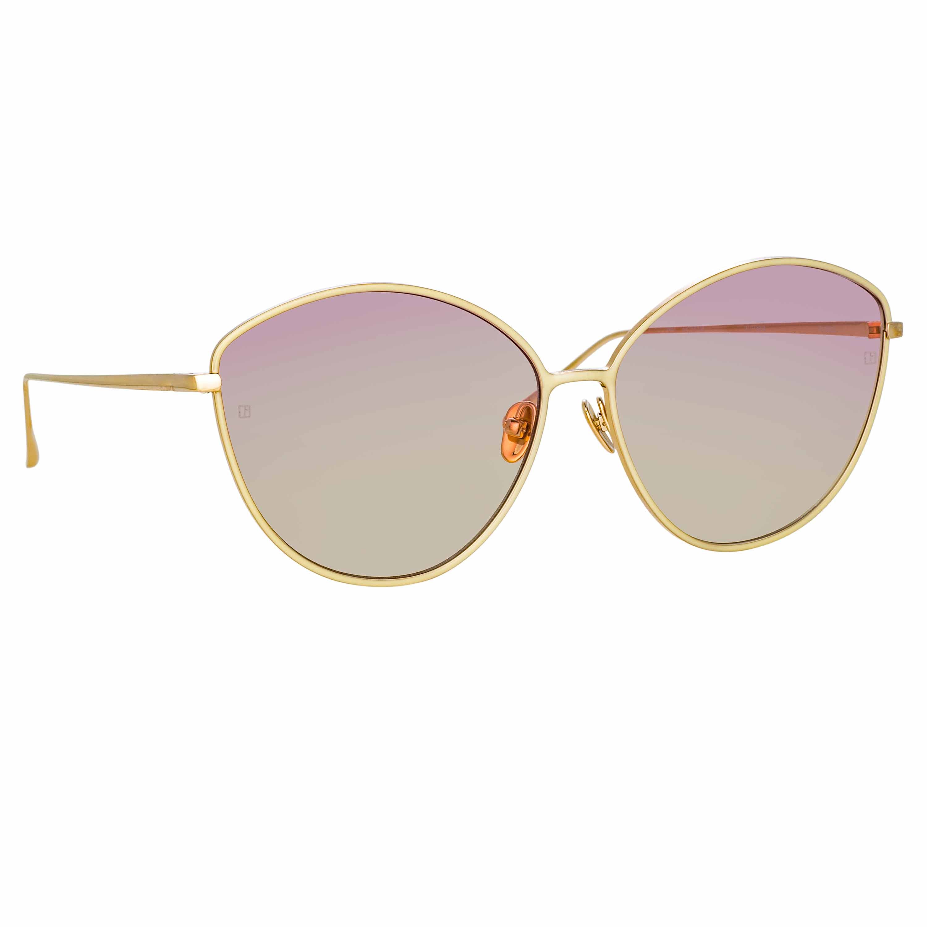 Flyer Cat Eye Sunglasses in Light Gold and Pink by LINDA FARROW – LINDA  FARROW (U.S.)