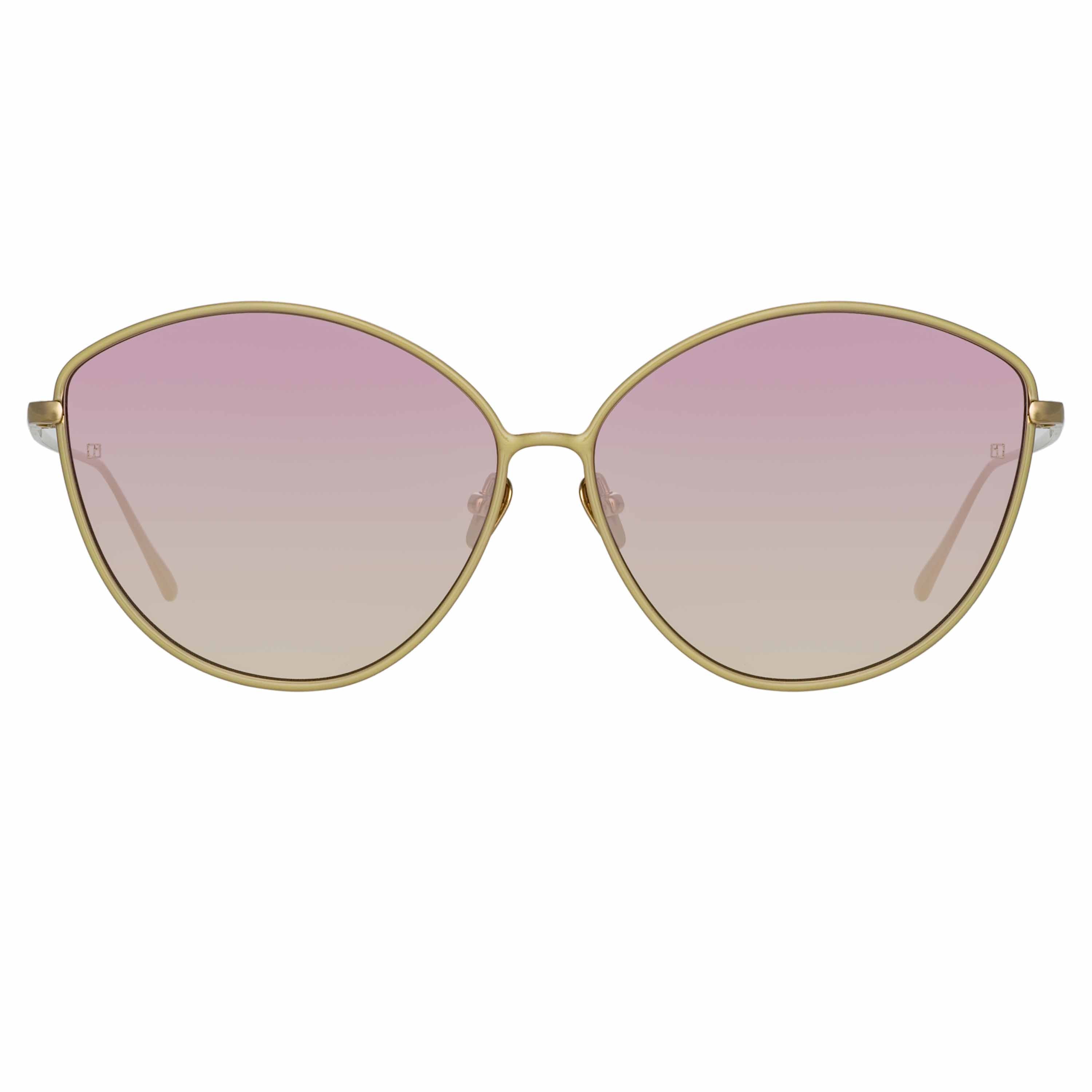 Flyer Cat Eye Sunglasses in Light Gold and Pink by LINDA FARROW – LINDA  FARROW (U.S.)