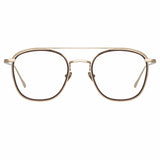 Clark Aviator Optical Frame in Light Gold and Brown