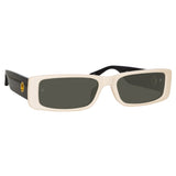 Dania Rectangular Sunglasses in Cream