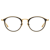 Luis Oval Optical Frame in Yellow Gold and Black