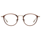 Luis Oval Optical Frame in Light Gold and Brown