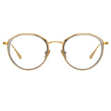 Cesar Angular Optical Frame in Yellow Gold and White Gold