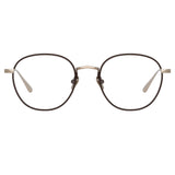 Jules Oval Optical Frame in Light Gold and Brown