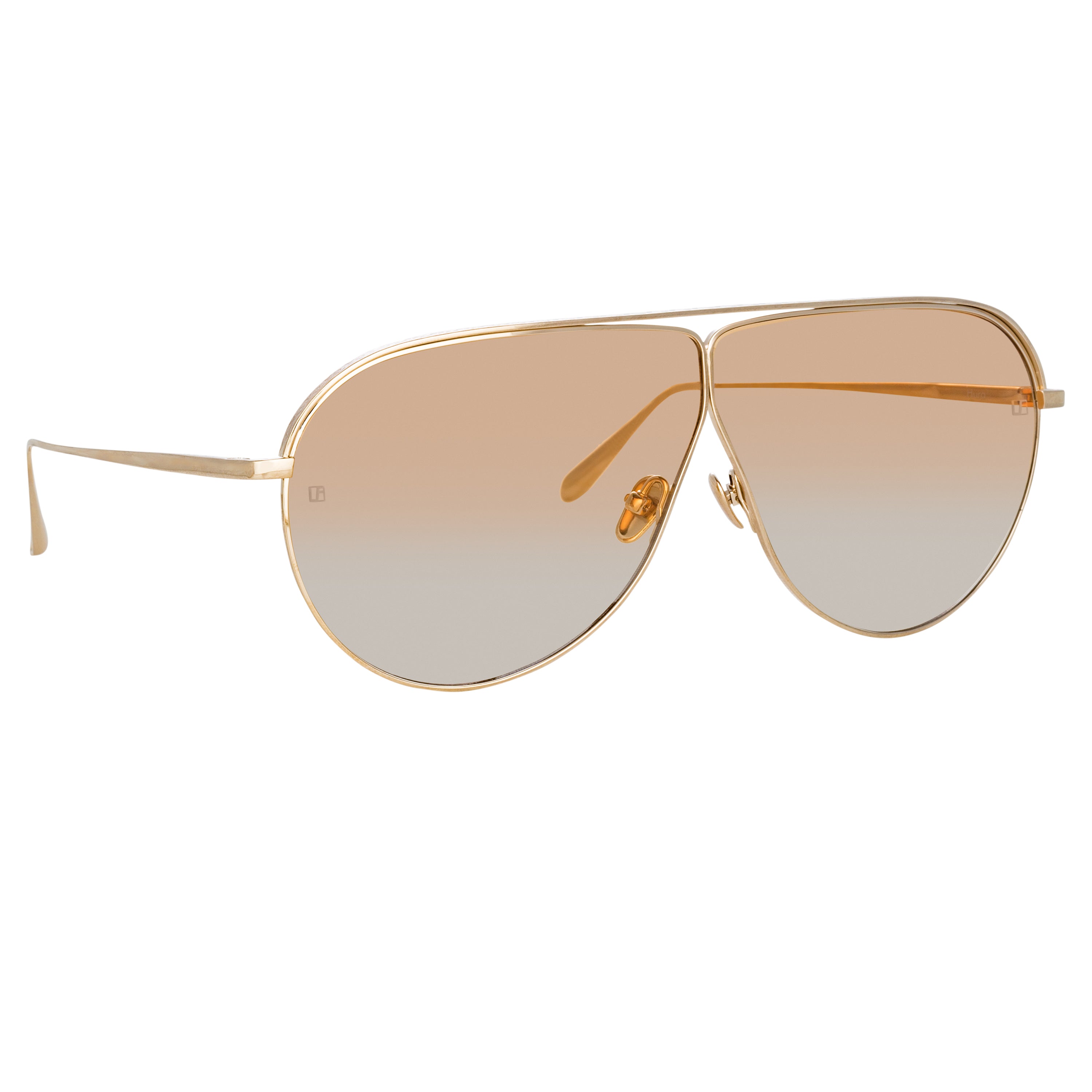 ALAÏA Gold Aviator Sunglasses In Metal And Leather