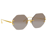 Arua Hexagon Sunglasses in Yellow Gold