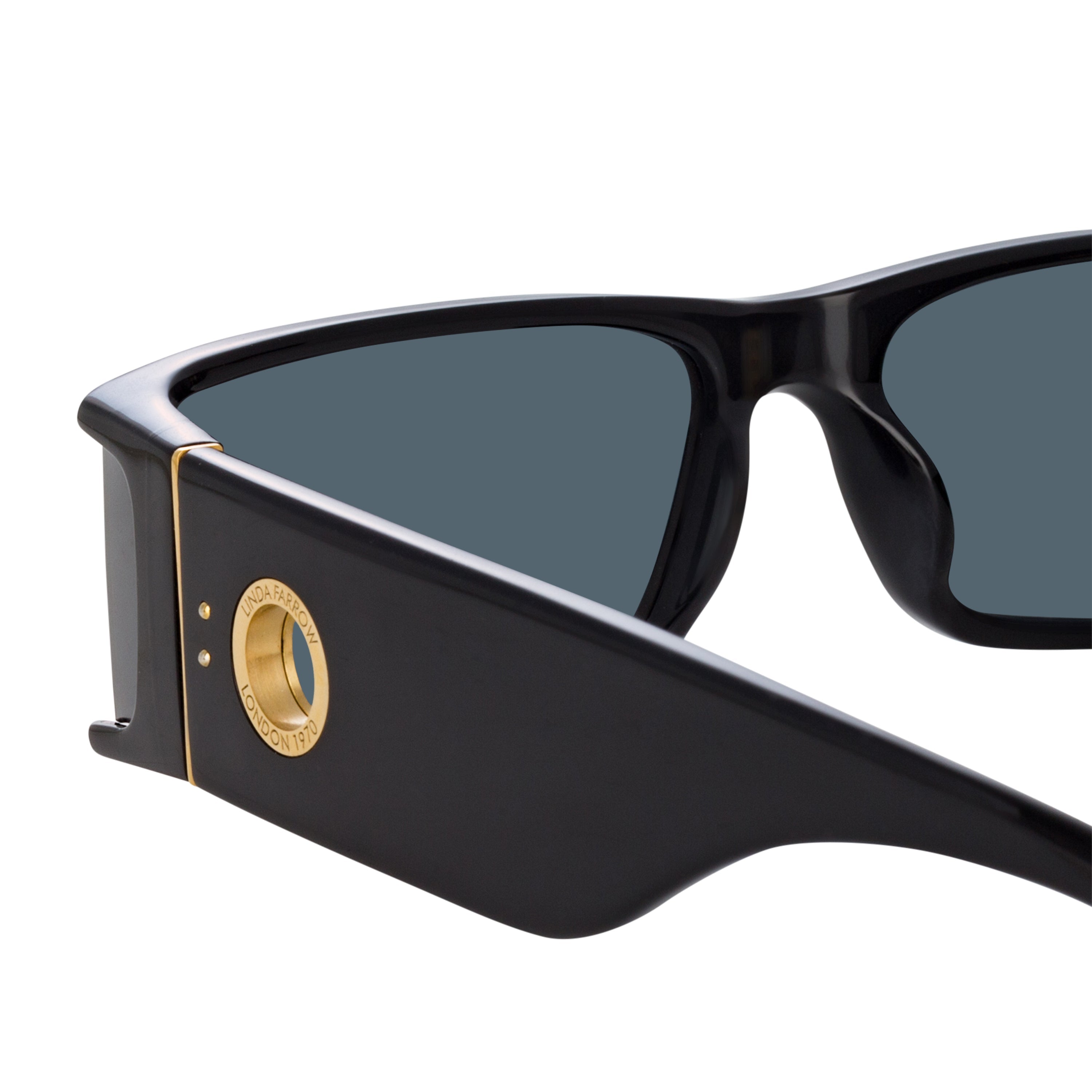 Ramon Rectangular Sunglasses in Black by LINDA FARROW – LINDA FARROW (U.S.)