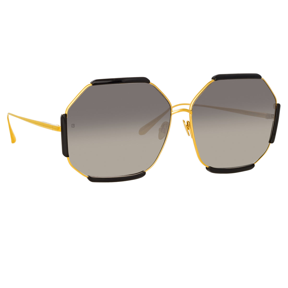 Black and sale gold hexagon sunglasses