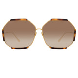 Margot Hexagon Sunglasses in Tortoiseshell