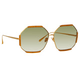 Margot Hexagon Sunglasses in Honey