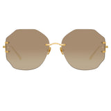 Lisette Oversized Sunglasses in Yellow Gold