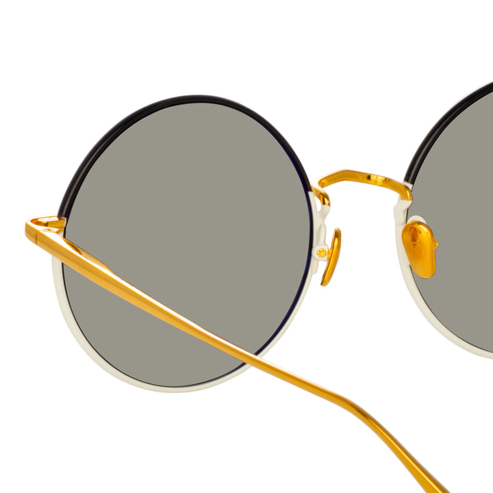 Yellow Lens Round Black Frame Sunglasses | PrettyLittleThing USA