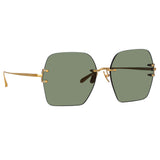 Carina Oversized Sunglasses in Yellow Gold