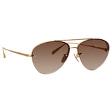 Men's Edano Aviator Sunglasses in Yellow Gold