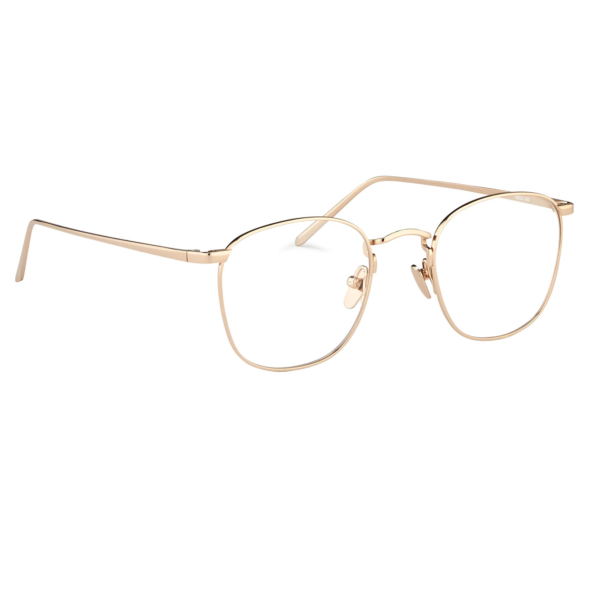 The Simon | Square Optical Frame in Rose Gold (C8)