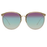 Kings Oversized Sunglasses in Truffle and Purple
