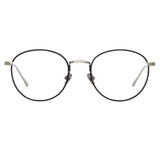 The Harrison | Men's Oval Optical Frame in Black and White Gold (C4)