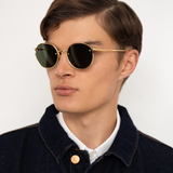 Nicks Oval Sunglasses in Yellow Gold (Men's)