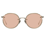 Nicks Oval Sunglasses in White Gold and Silver