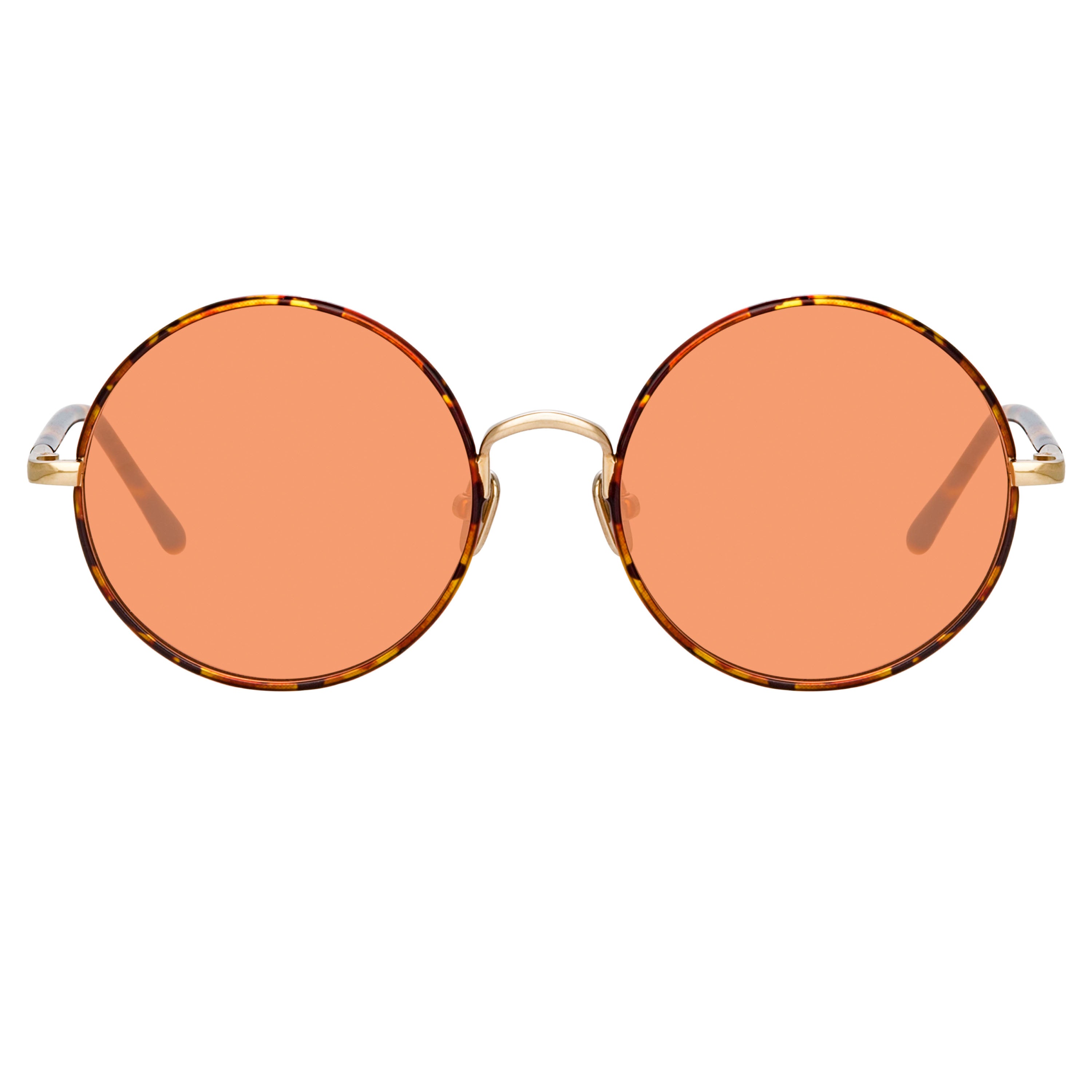 Linda Farrow - Welch Round Sunglasses in Tortoiseshell - Men - Adult - LFL983C4SUN