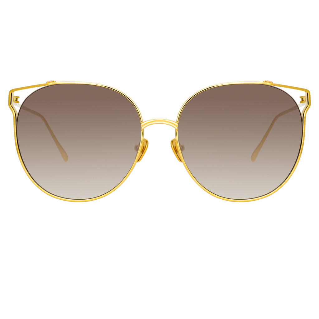 Joanna Oversized Sunglasses in Yellow Gold frame by LINDA FARROW ...