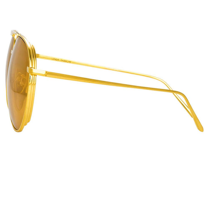 Torino Aviator Sunglasses in Yellow Gold by LINDA FARROW – LINDA