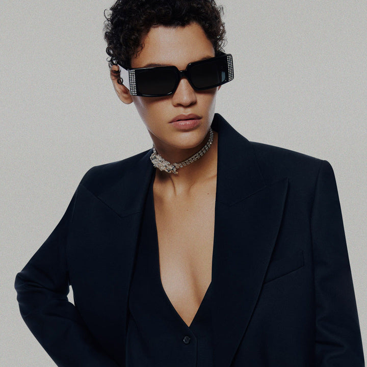 Magda Butrym x LF Rectangular Sunglasses with Crystals – LINDA FARROW (U.S.)