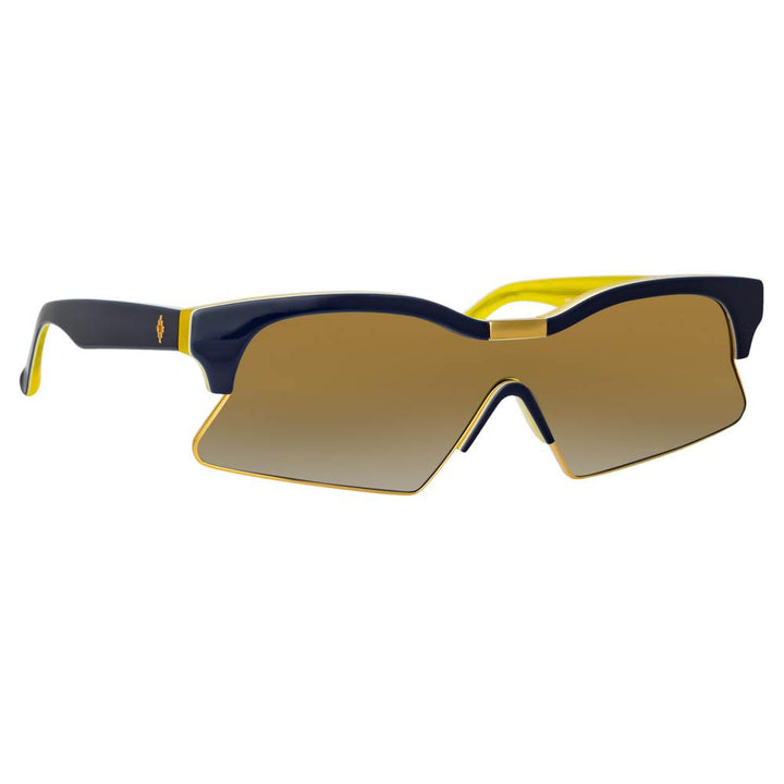Linda Farrow - Marcelo Burlon 3 Special Sunglasses in Black and Yellow - Men - Adult - MB3C2SUN