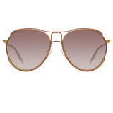 Holly Aviator Sunglasses in Rose Gold