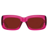 The Attico Marfa Rectangular Sunglasses in Maroon