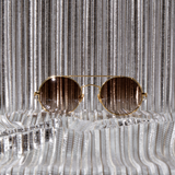 Jimi Oval Sunglasses in Yellow Gold