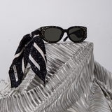Debbie D-Frame Sunglasses in Sparkled Black