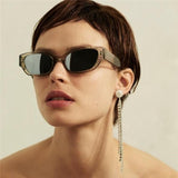 Magda Butrym Cat Eye Sunglasses in Grey and Silver Lenses